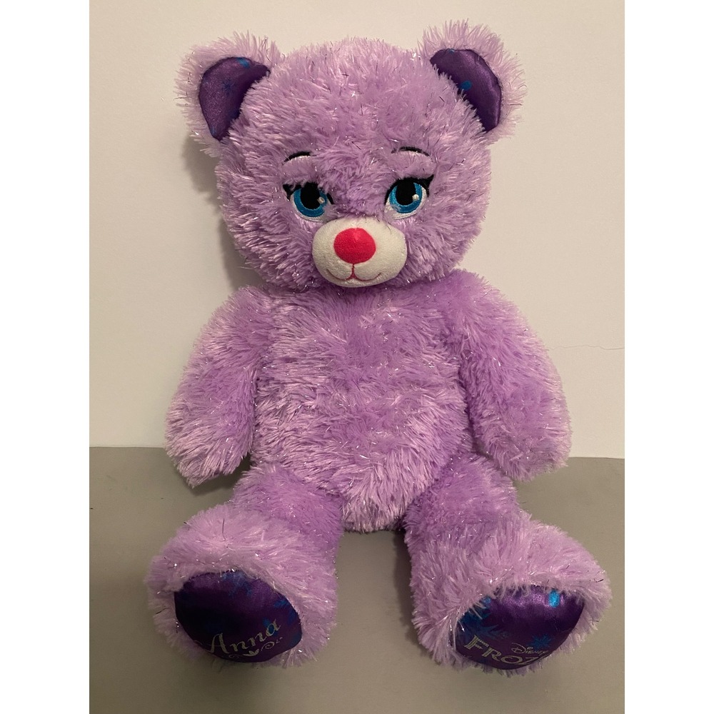 Build-A-Bear Disney Frozen Anna Purple Tinsel Plush Teddy Bear 16 inch